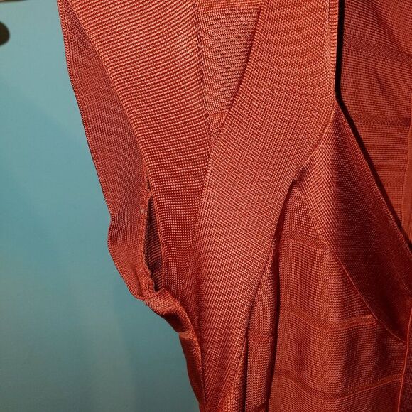 French Connection, Sz 16  Burnt Orange, Short Sleeve. Fall Dress - Picture 5 of 16